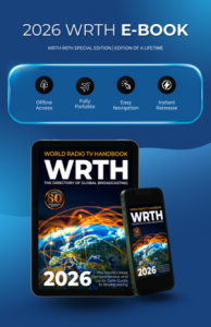 WRTH 2026 Edition E-book with offline access, full portability, easy navigation, and instant access to global broadcasting information