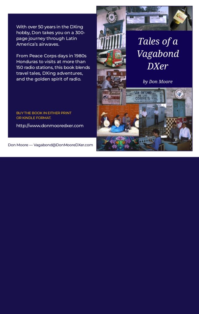 WRTH Advertising featuring Tales of a Vagabond DXer by Don Moore, a book about DXing adventures and radio travel across Latin America