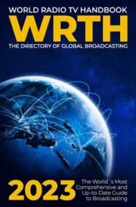 WRTH 2023 Book cover featuring the World Radio TV Handbook and global broadcasting information