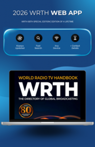 WRTH 2026 Edition Web App with updated global broadcasting information, search functionality, and station details