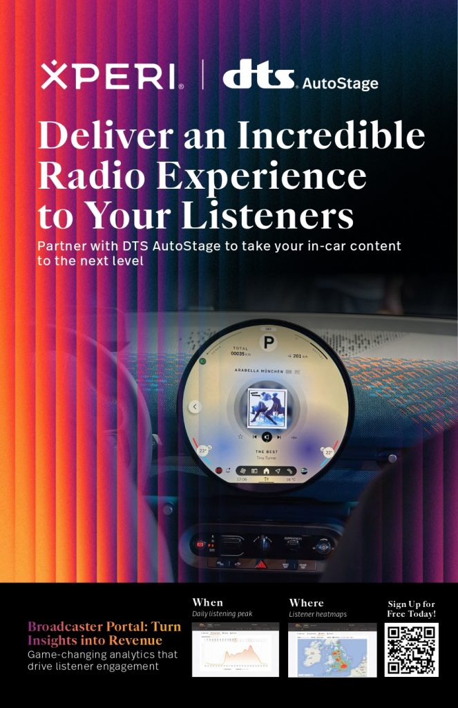 WRTH Advertising featuring Xperi DTS AutoStage in-car radio platform for enhanced listener engagement and connected radio experiences